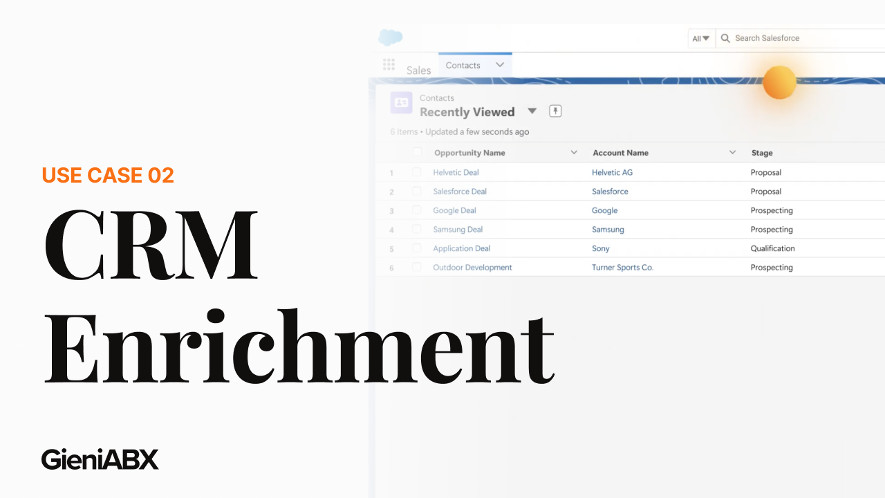 CRM Enrichment — Gieni ABX walkthrough