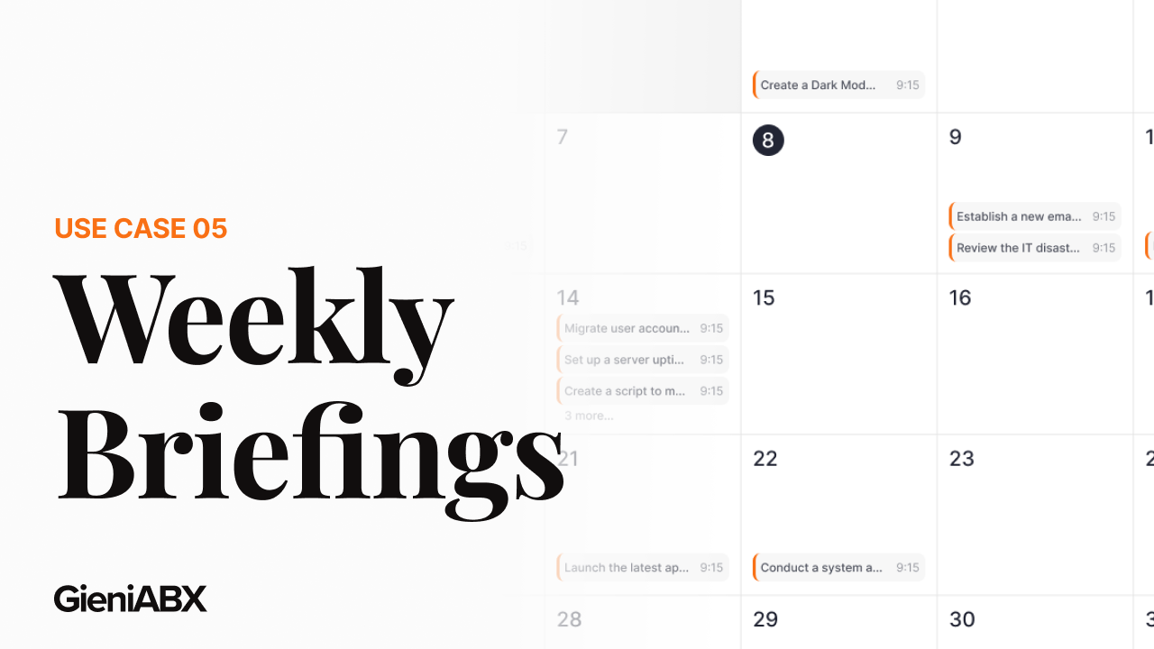 Weekly Team Briefings — Gieni ABX walkthrough